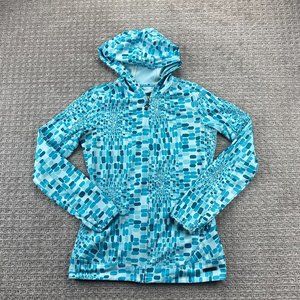 Merrell Opti-Wick Shirt Women Small S Teal Hoodie Running Jogging Gym Workout